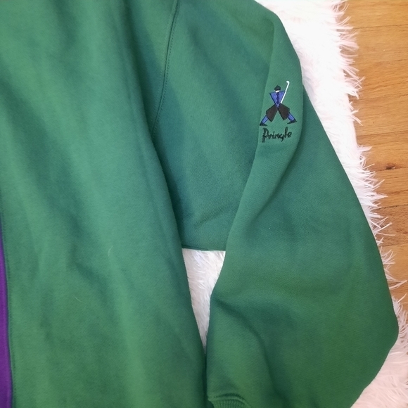 🌟 Vintage Nick Faldo Pringle colorblock gold sweatshirt size large Golf - Picture 3 of 5